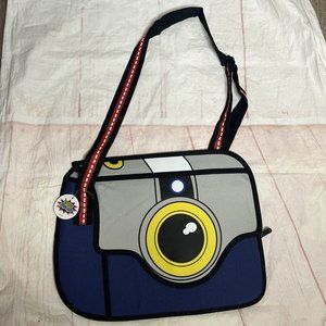 Charm Co Toonpacks‎ Camera Shape Crossbody Bag Blue Grey New